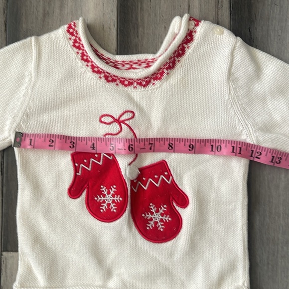 TKS Basics Child's Pullover Sweater Size 24 Months White Sweater Mittens Design - Picture 5 of 7